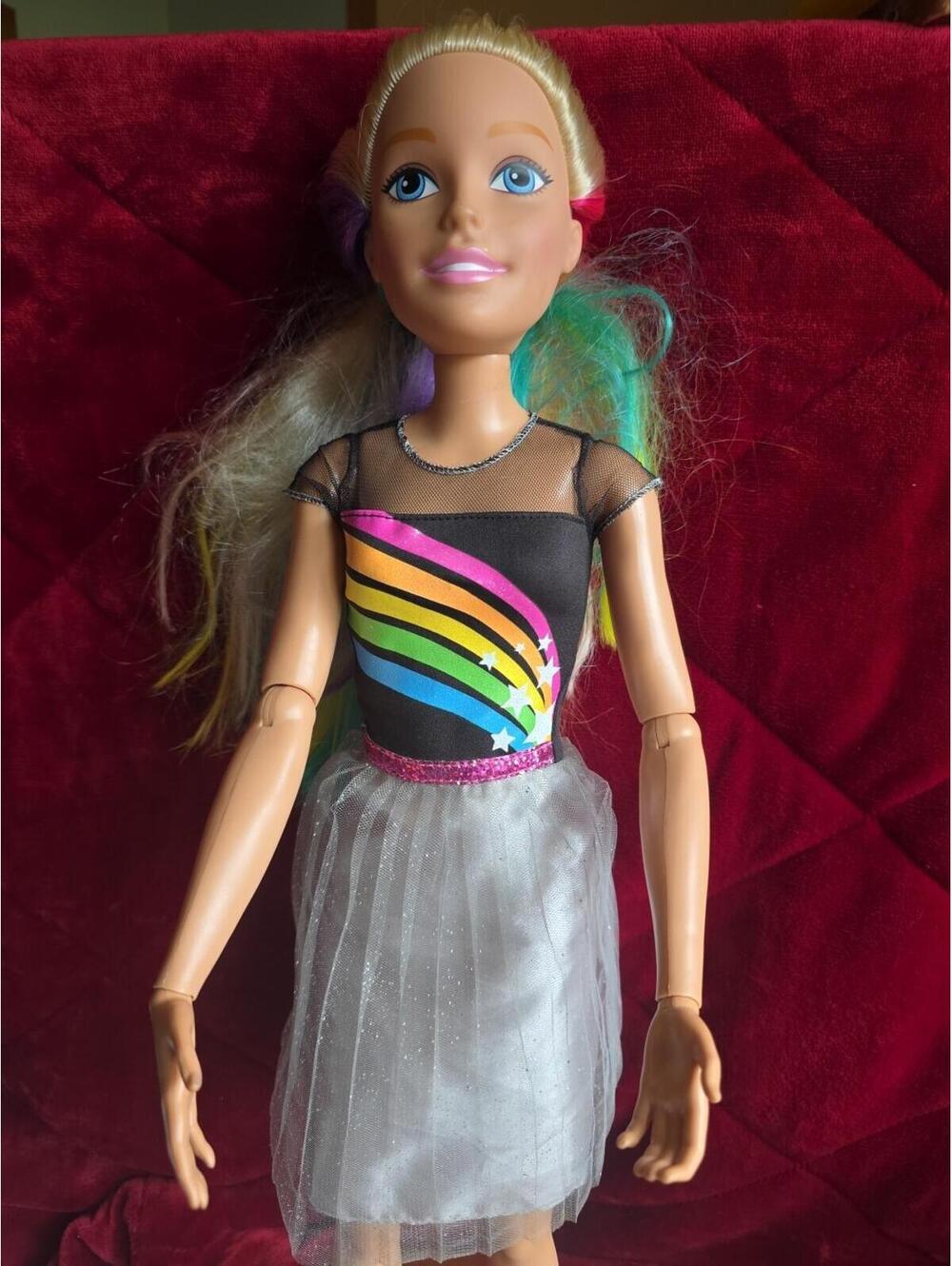 Barbie Rainbow Hair Sparkle Just Play Doll 28” Tall My Size Hair Mattel 2013